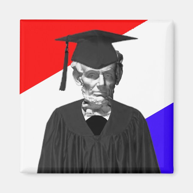 Graduate Lincoln Cap and Gown Template1 Magnet (Front)