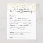 Graduate Mad Libs &amp; Advice gold confetti Flyer