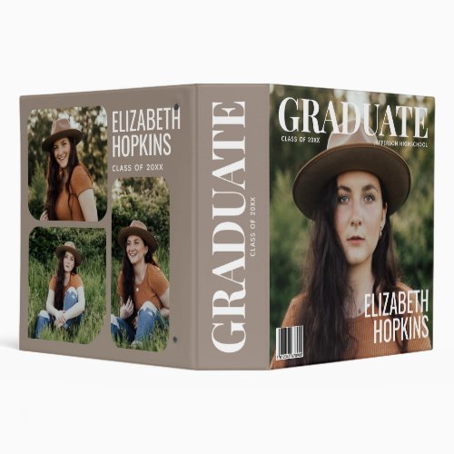 Graduate Magazine Cover Photo Graduation 3 Ring Binder