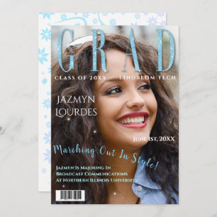 Graduate Magazine Cover Photo Graduation Announce Announcement