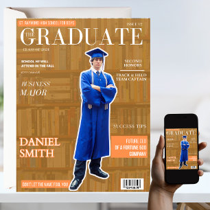 Graduate Magazine Cover Photo Graduation Invitation