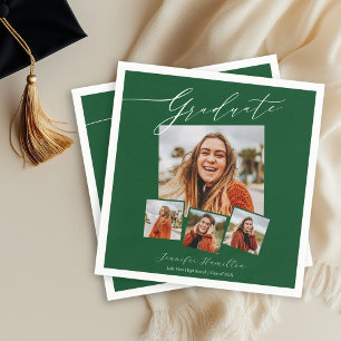 Graduate Minimalist  Photo Grad Party  Napkins