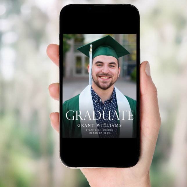 Graduate Mod Photo Vertica Graduation Announcement (Front Digital)