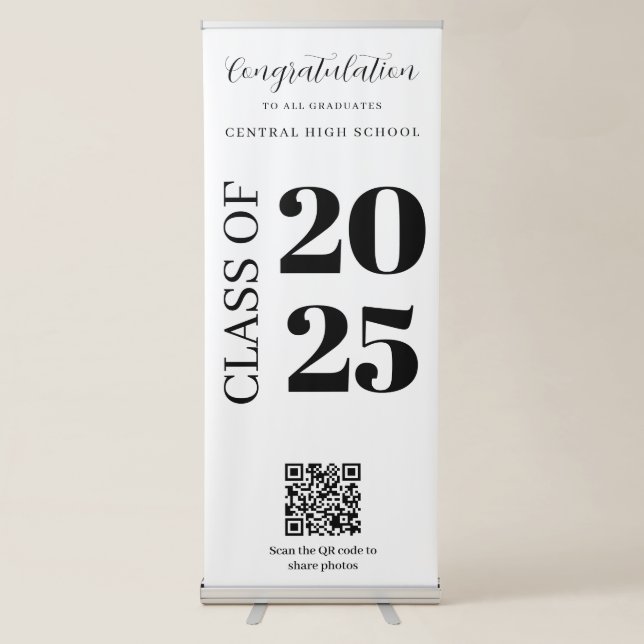 Graduate Modern Congratulations Photoshoot Retractable Banner (Front)