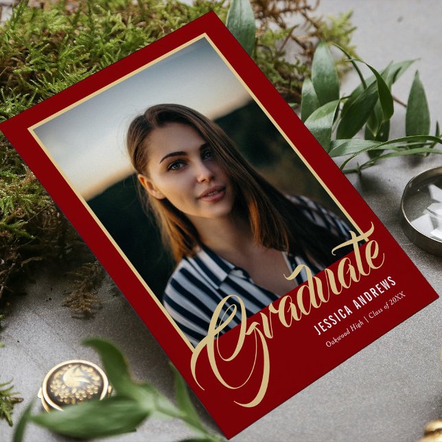 Graduate Modern Editable Photo | Graduation Invitation (Creator Uploaded)