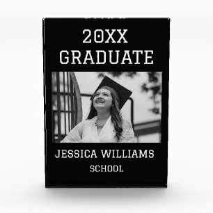 Graduate Modern Elegant Black Photo Typography Acr Acrylic Award