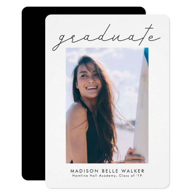 Graduate Modern Graduation Photo Announcement