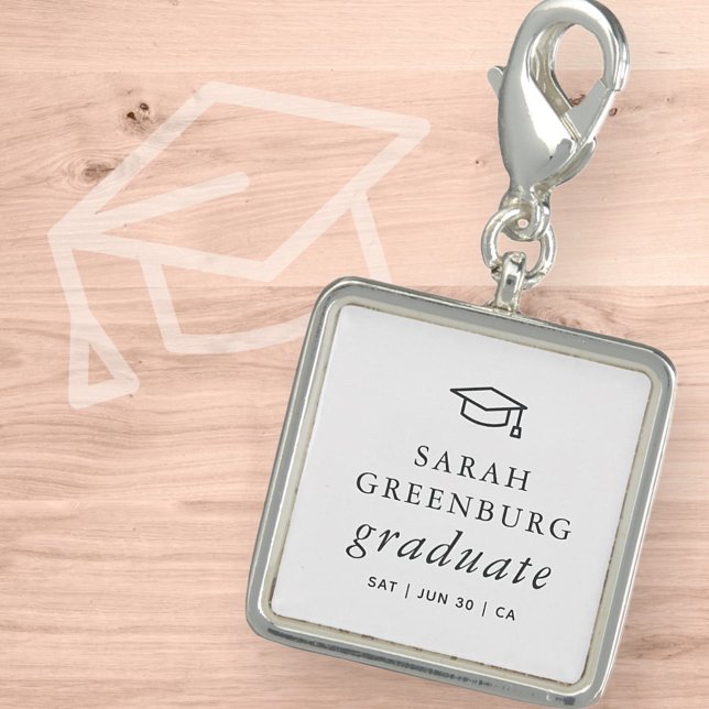 Graduate Modern Minimalist Simple Chic Graduation Charm (Creator Uploaded)