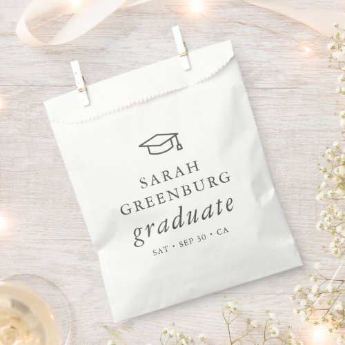 Graduate Modern Minimalist Simple Chic Graduation Favor Bag
