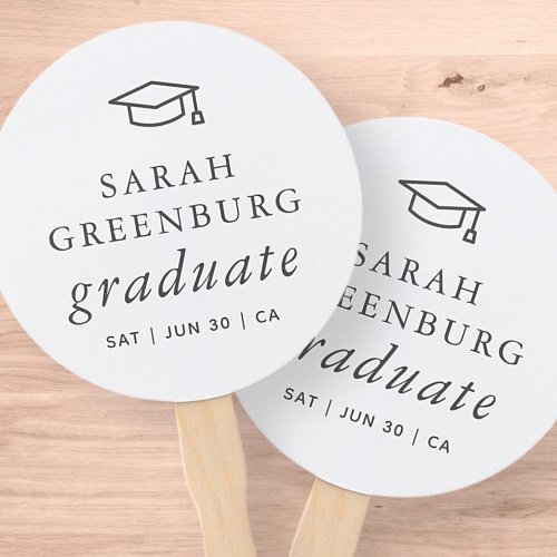 Graduate Modern Minimalist Simple Chic Graduation Hand Fan