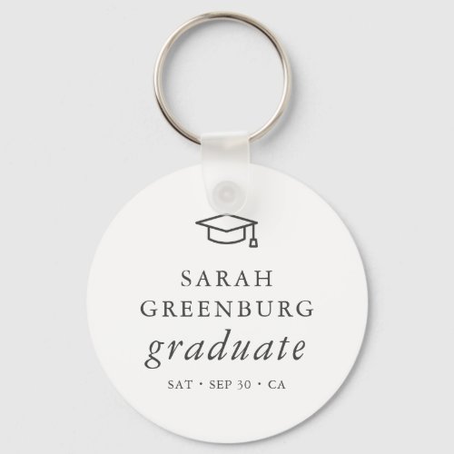 Graduate Modern Minimalist Simple Chic Graduation Keychain