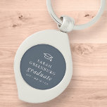 Graduate Modern Minimalist Simple Chic Graduation Keychain<br><div class="desc">Design is composed of serif typography on a simple background. 

Available here:
http://www.zazzle.com/store/selectpartysupplies</div>