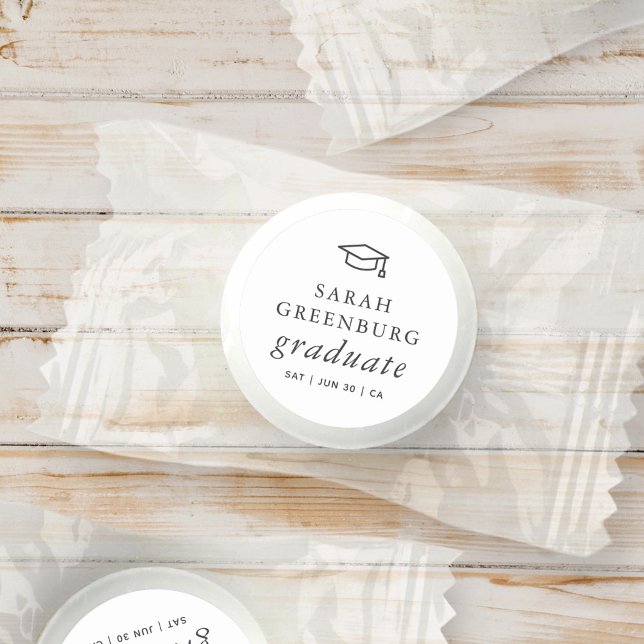 Graduate Modern Minimalist Simple Chic Graduation Life Saver® Mints (Creator Uploaded)