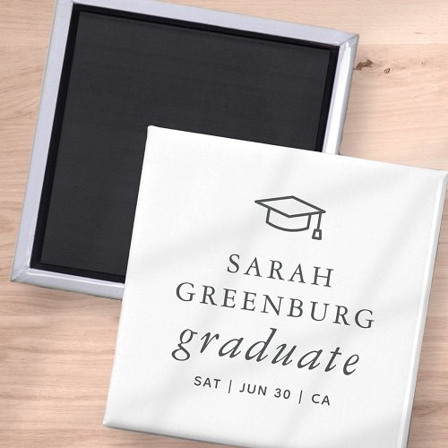 Graduate Modern Minimalist Simple Chic Graduation Magnet