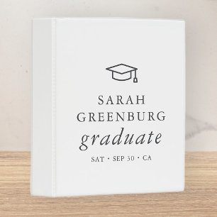 Graduate Modern Minimalist Simple Chic Graduation Mini Binder