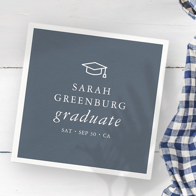 Graduate Modern Minimalist Simple Chic Graduation Napkins (Creator Uploaded)