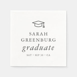 Graduate Modern Minimalist Simple Chic Graduation Napkins