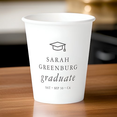Graduate Modern Minimalist Simple Chic Graduation Paper Cups