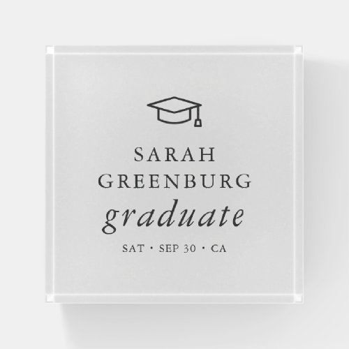Graduate Modern Minimalist Simple Chic Graduation Paperweight
