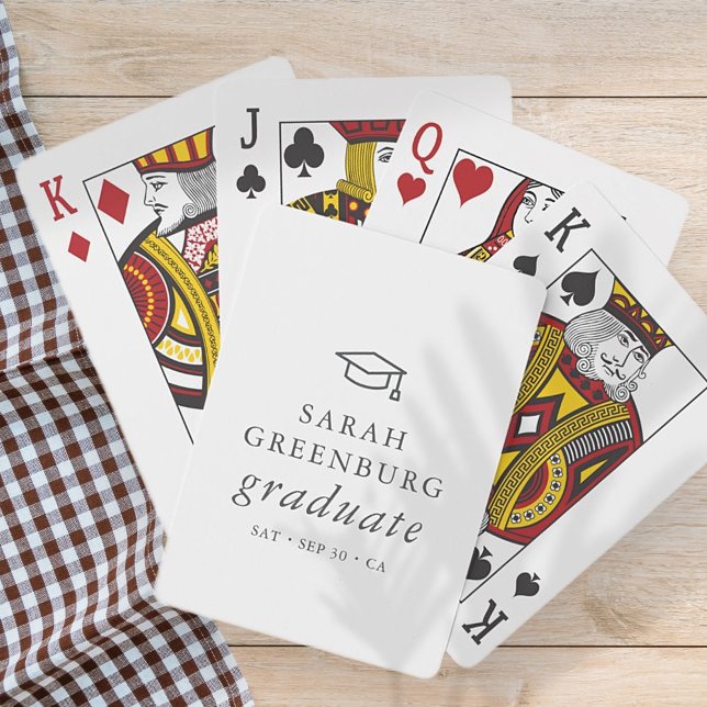 Graduate Modern Minimalist Simple Chic Graduation Poker Cards (Creator Uploaded)