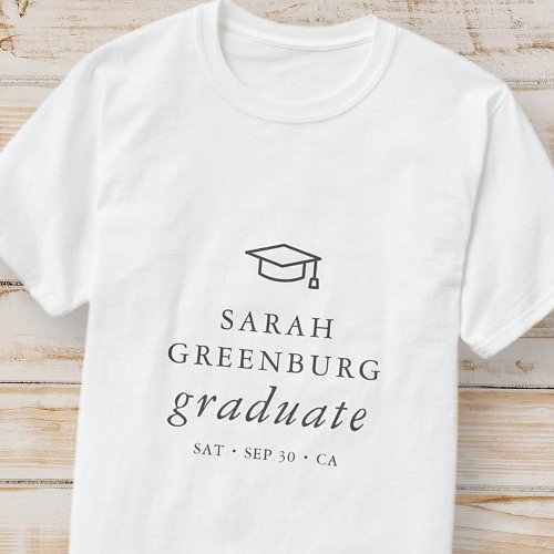 Graduate Modern Minimalist Simple Chic Graduation T_Shirt