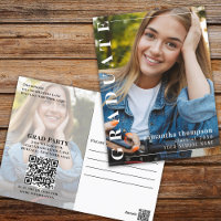 Graduate Modern Minimalist Two Photo | QR Code