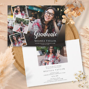 Graduate Modern Photo Collage Graduation Announcement