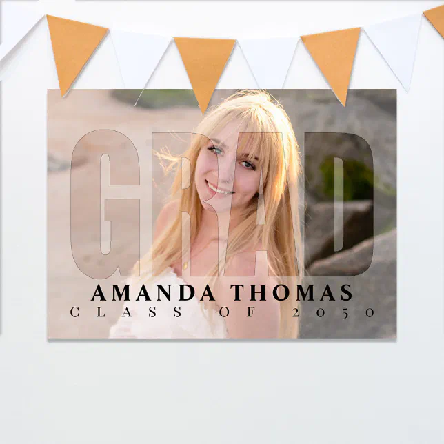 Graduate Modern Photo Minimalist Typography Grad Poster | Zazzle