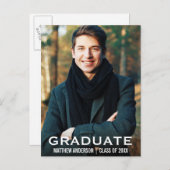 Graduate Modern Photo WBL Announcement Postcard (Front/Back)