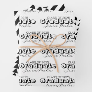 Graduate Modern Script  Wrapping Paper Sheets