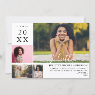 Graduate Modern Stylish 4 Photo Announcement