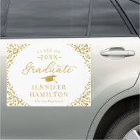 Graduate Modern White Gold Graduation