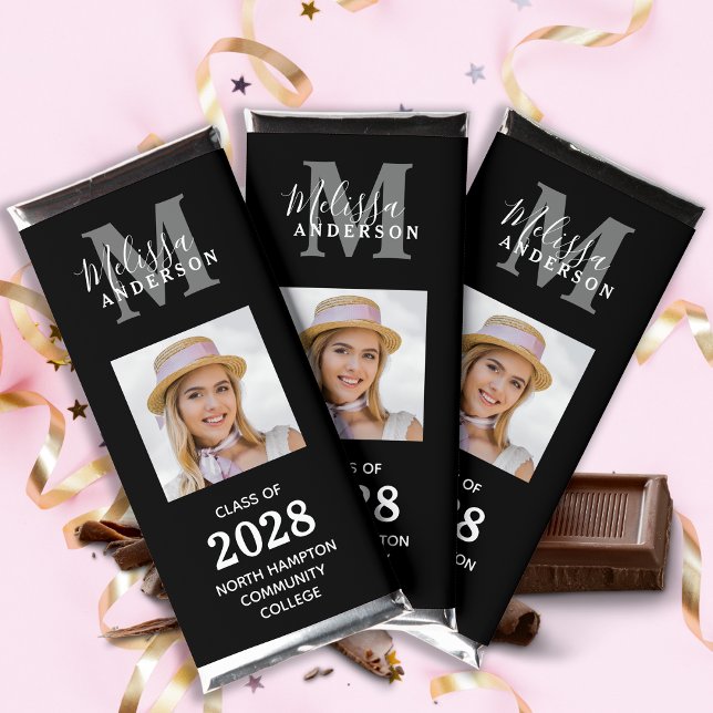 Graduate Monogram Photo Personalized Graduation Hershey Bar Favors (Creator Uploaded)