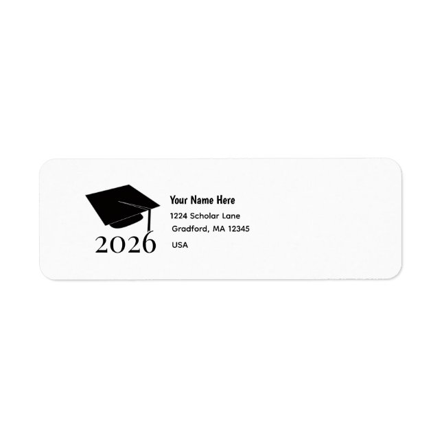 Graduate Mortboard Label (Front)