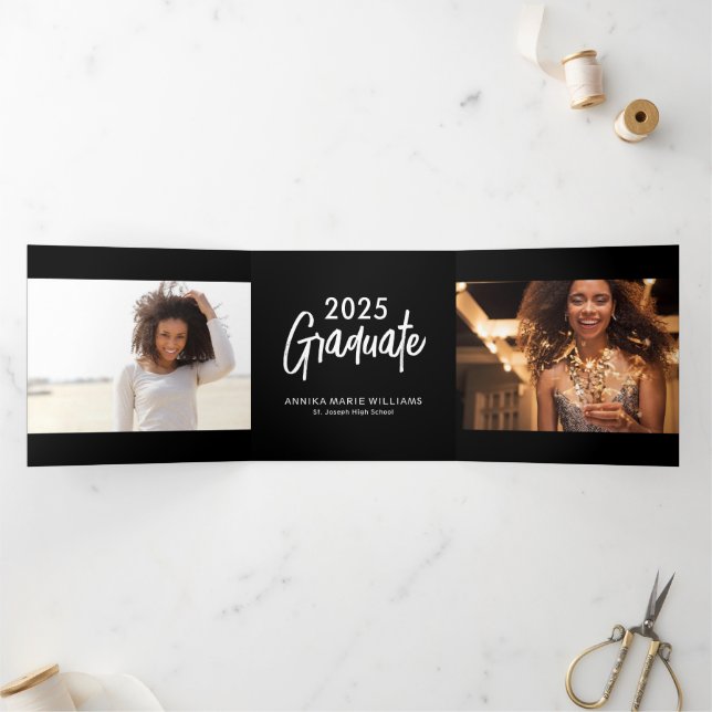 Graduate Multi Photo Tri-Fold Announcement (Inside)