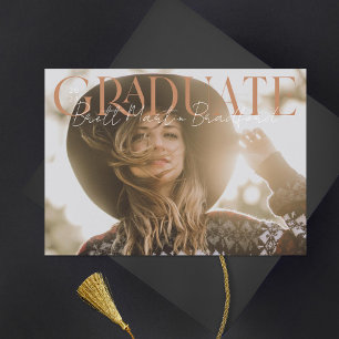 Graduate Muted Serif Photo Graduation Announcement