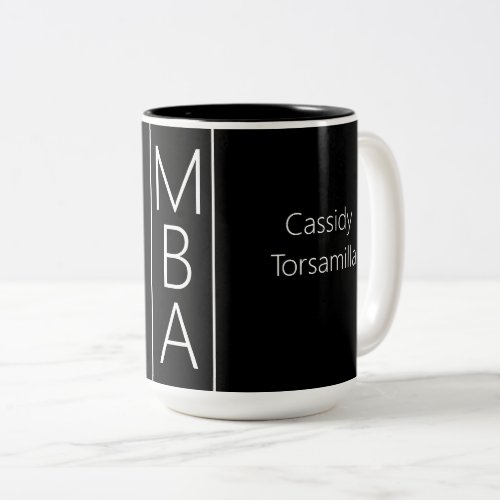 Graduate Name Black MBA Two_Tone Coffee Mug