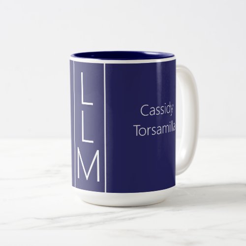 Graduate Name Blue LLM Two_Tone Coffee Mug
