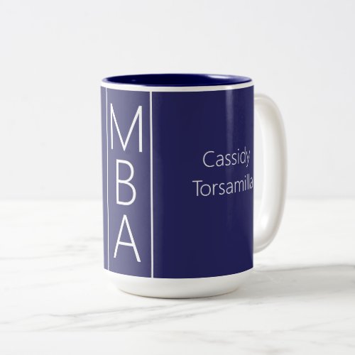 Graduate Name Blue MBA Two_Tone Coffee Mug