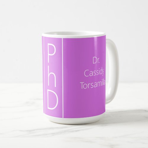 Graduate Name Bright Purple PhD Coffee Mug