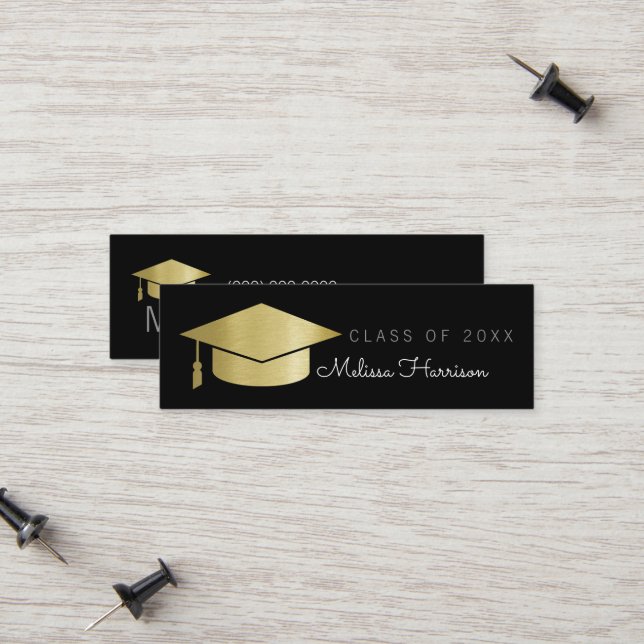 Graduate Name Card Elegant Class of (Front/Back In Situ)