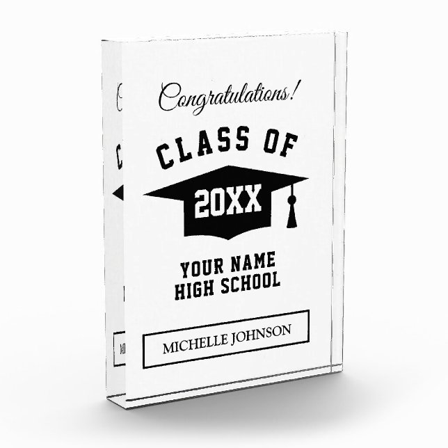 Graduate name Class graduation Acrylic Award (Left)