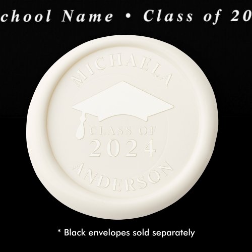 Graduate Name Class of 2024 Graduation Cap Wax Seal Sticker