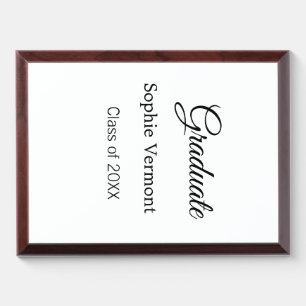 Graduate name class of 20XX congrats simple minima Award Plaque