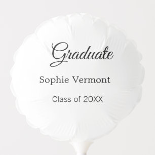 Graduate name class of 20XX congrats simple minima Balloon