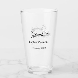Graduate name class of 20XX congrats simple minima Glass