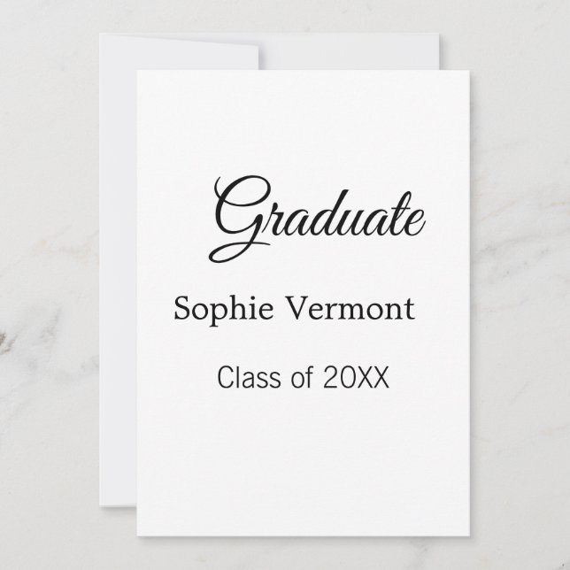 Graduate name class of 20XX congrats simple minima Invitation (Front)