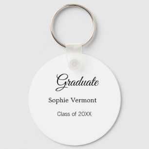 Graduate name class of 20XX congrats simple minima Keychain