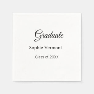 Graduate name class of 20XX congrats simple minima Napkins