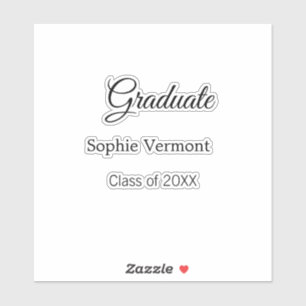 Graduate name class of 20XX congrats simple minima Sticker